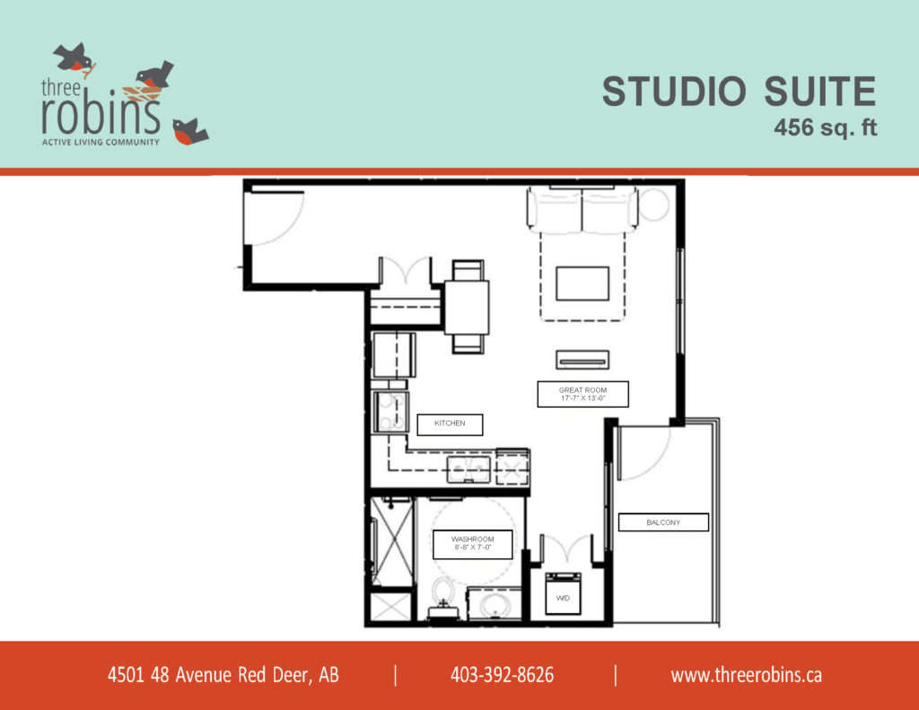 Three Robins Red Deer Studio Suite