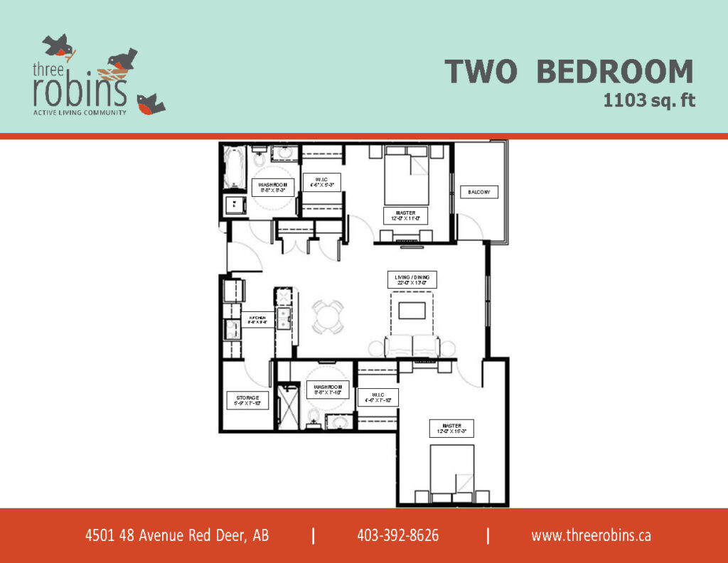 Three Robins Red Deer Two Bedroom